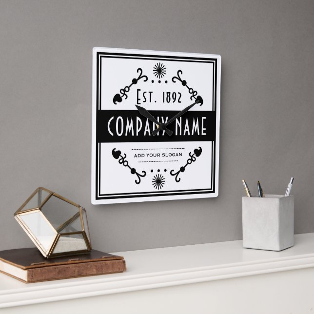 Established Business Name, Decorative Quadratische Wanduhr (Büro)