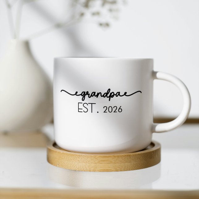 Established New Grandpa Est date Typography  Kaffeetasse (new grandpa mugs promoted to grandpa pregnancy reveal grandparent for him first time granddad est)