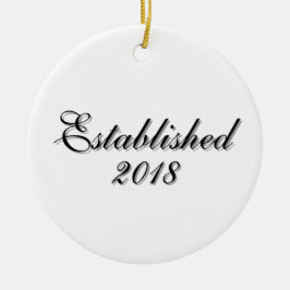 Established Year Personalized Couple Design Keramik Ornament