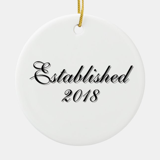 Established Year Personalized Couple Design Keramik Ornament (Vorne)