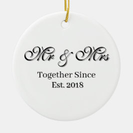 Established Year Personalized Couple Design Keramik Ornament