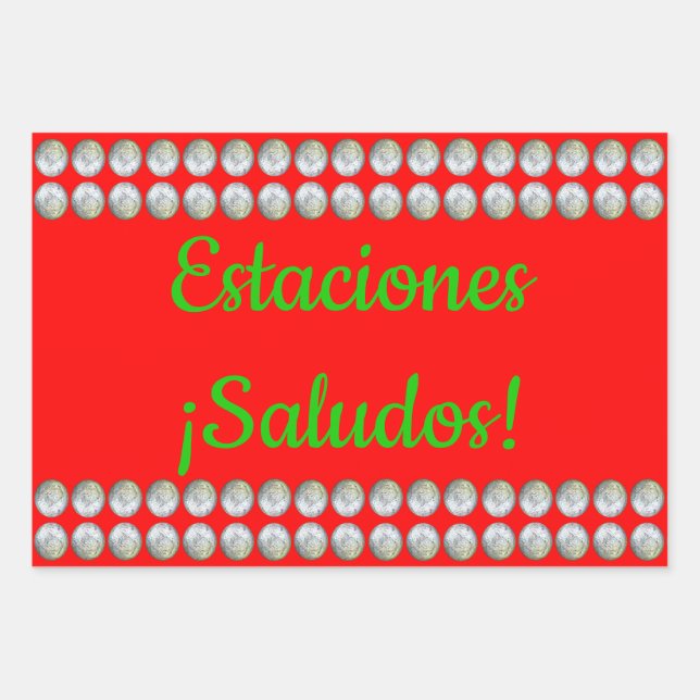 Estaciones ¡Saludos! Papel Tres Pack Geschenkpapier Set (Vorderseite)