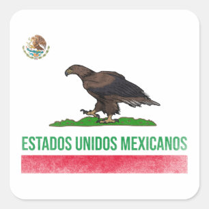 Estados Unidos Mexicanos - Mexiko und Kalifornien Quadratischer Aufkleber