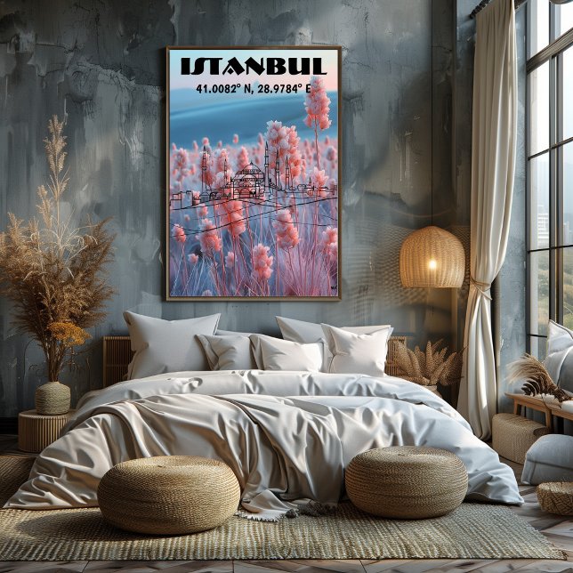 Estambul: Arte de Línea con coordenadas. Poster (Von Creator hochgeladen)