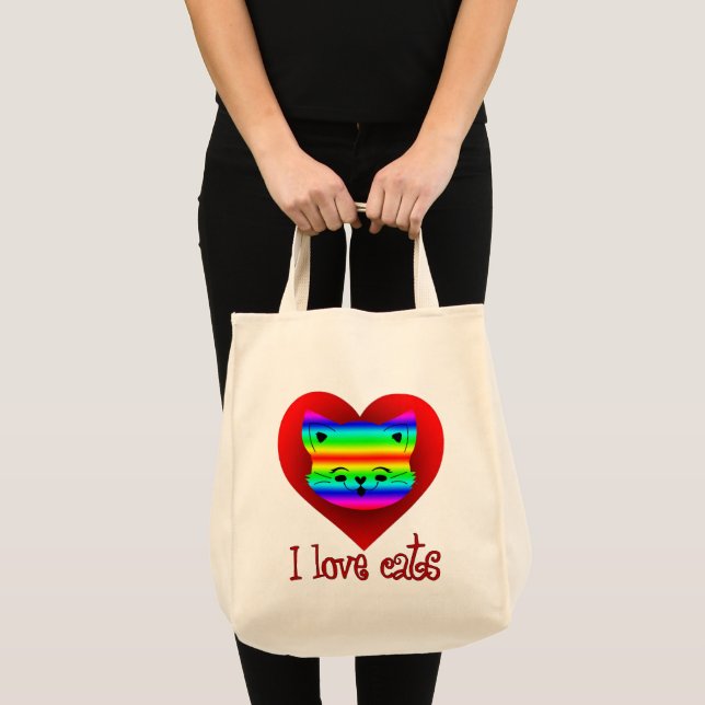 Estampa Animal - I Love Cats - Bolsa Tragetasche (Vorderseite (Produkt))