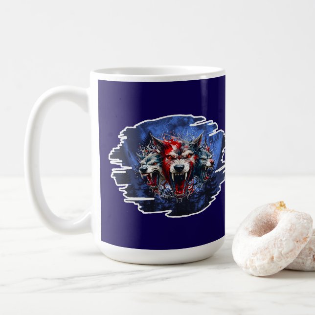 Estampa Graffiti - Cerberus Wolves - Caneca Kaffeetasse (Mit Donut)