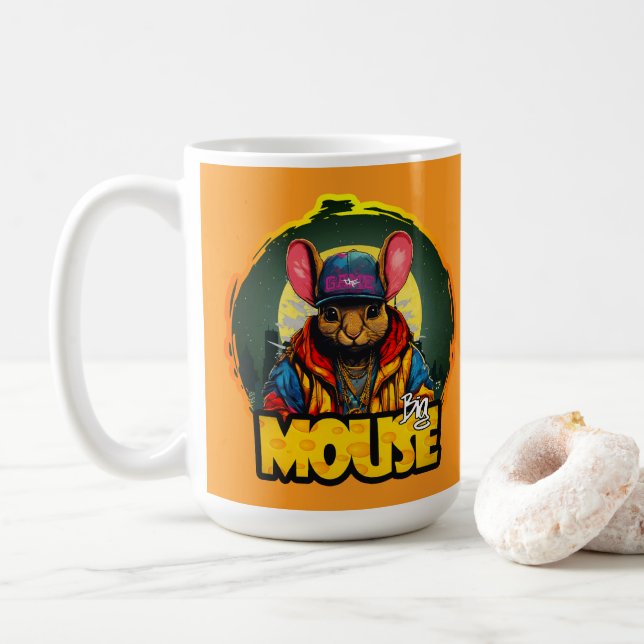 Estampa Hip Hop - Big mouse - Caneca Kaffeetasse (Mit Donut)