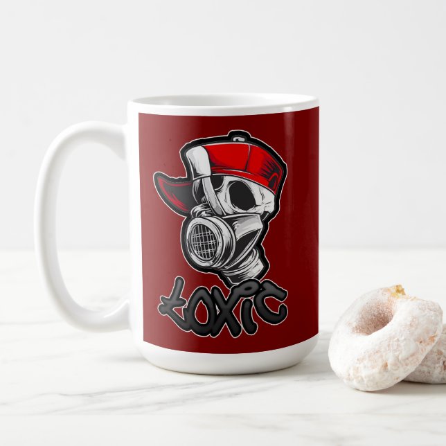 Estampa Hip Hop - Toxic Skull - Caneca Kaffeetasse (Mit Donut)