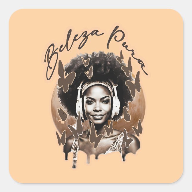 Estampa Moda - Pure Beauty – Adesivo Quadratischer Aufkleber (Vorderseite)