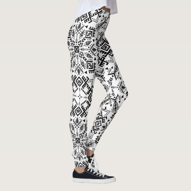 Estampado de Tejido Artesanal | Efecto Punto Boho  Leggings (Rechts)