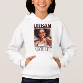 Estampado de una Chica Afro Estilo Urbano Hoodie