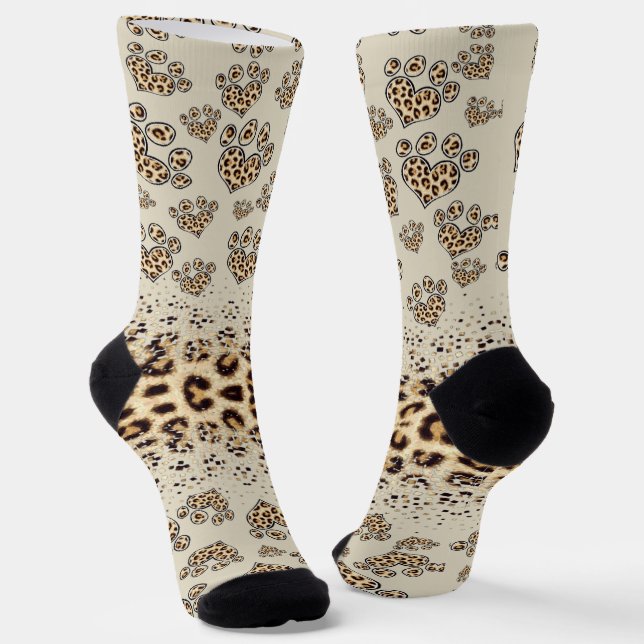 estampado integral  huellas de mascotas socken (Gewinkelt)