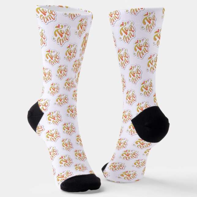 estampado integral te amo  socken (Gewinkelt)