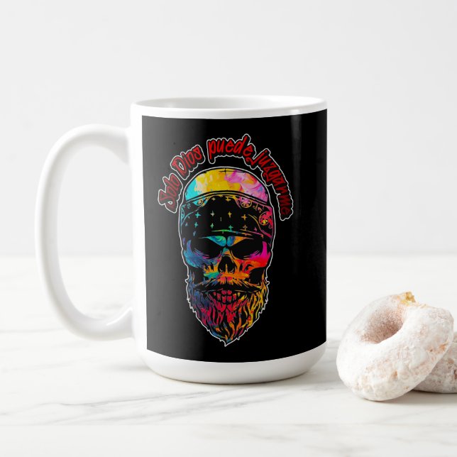 Estampas Hip Hop - Colorful Skull - Caneca Kaffeetasse (Mit Donut)