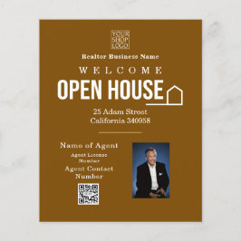 Estate Open House Logo Photo Brown Flyer