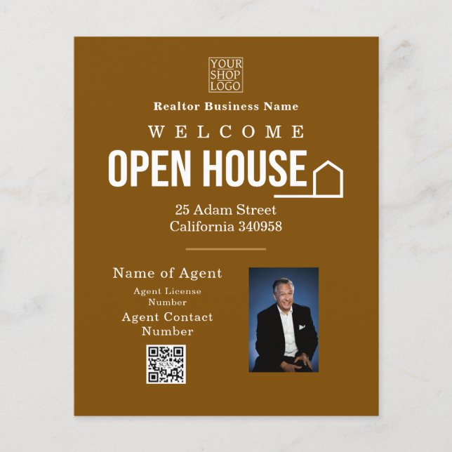 Estate Open House Logo Photo Brown Flyer (Vorne)