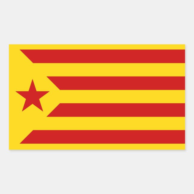 Estelada-Flaggensticker für Katalonien Rechteckiger Aufkleber (Vorderseite)
