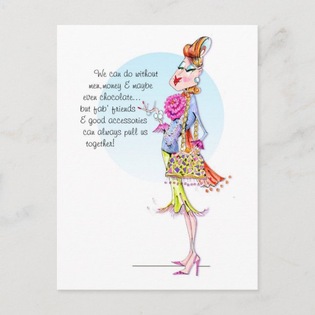 Estelle erzählt dem Power von Freunden n' Accessoi Postkarte (Vorderseite)