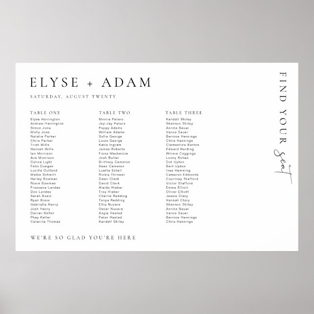 Estelle Minimal 3 Bankett-Tisch-Plakat Poster (Vorne)