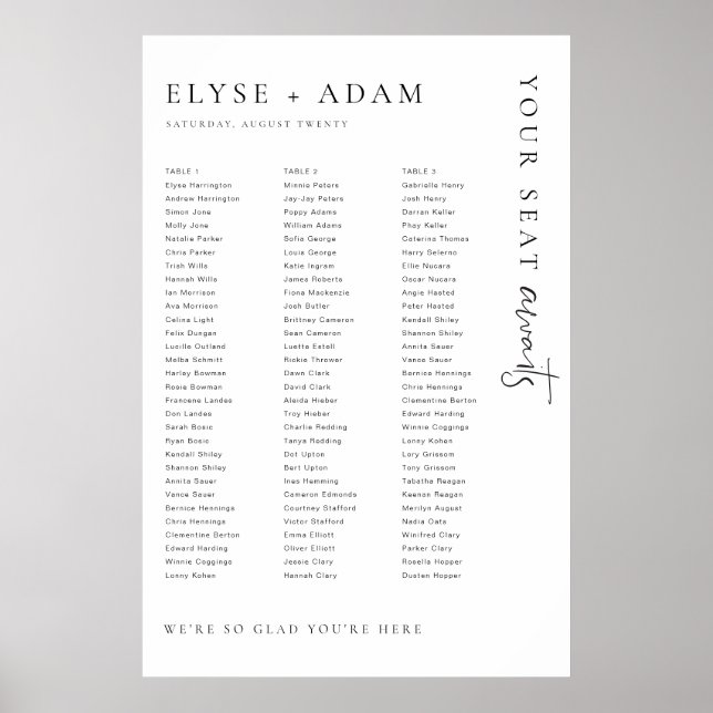 Estelle Minimal 3 Long Tables Sitzplakat Poster (Vorne)