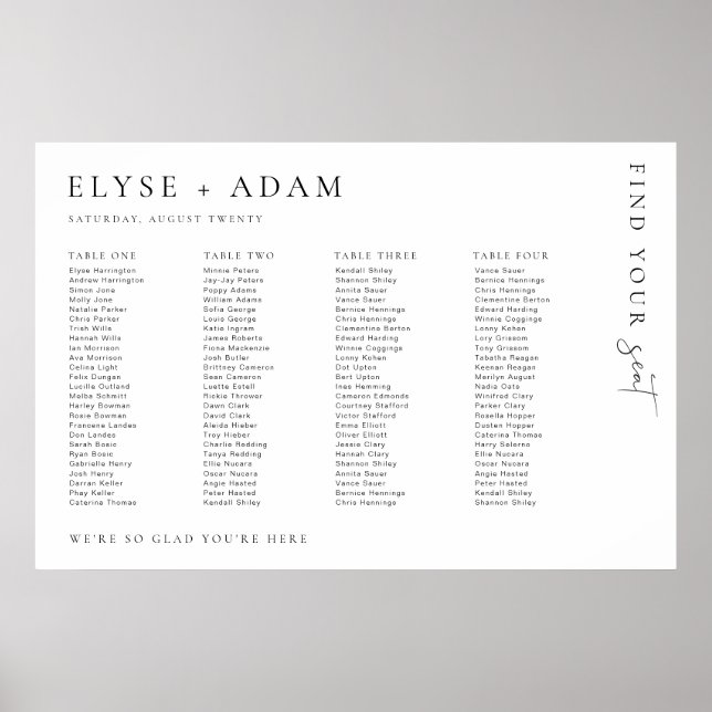 Estelle Minimal 4 Bankett-Tischplatine Poster (Vorne)