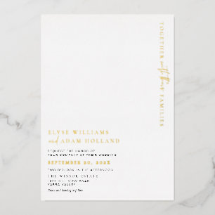 Estelle Minimalistisch Gold Foil Wedding Einladung