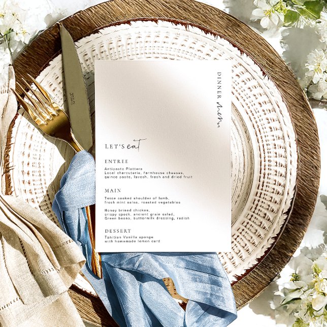 Estelle Minimalistisch Wedding Menu Menükarte (Von Creator hochgeladen)