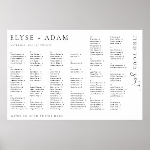 Estelle Modern Minimal Alphabetisches Sitzplakat Poster