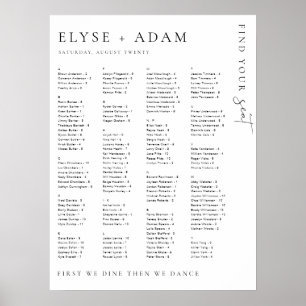 Estelle Modern Minimal Alphabetisches Sitzplakat Poster
