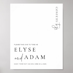 Estelle Modern Minimal Confetti Toss Sign Poster