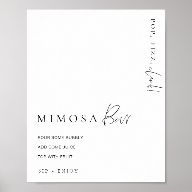 Estelle Modern Minimal Mimosa Bar Sign Poster (Vorne)