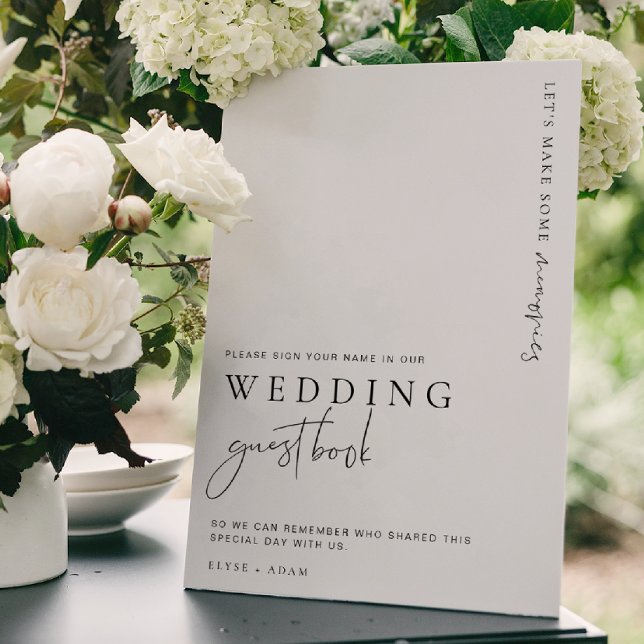 Estelle Modern Minimal Wedding Guest Book Sign Poster (Estelle Wedding Guest Book Sign )