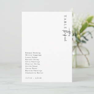 Estelle Modern Minimalistisch Wedding Tischnummer