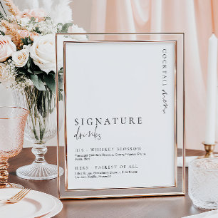 Estelle Moderne Minimal Signature Drinks unterzeic Poster