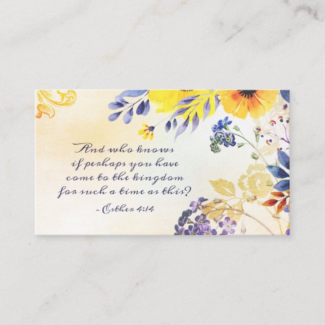 Ester 4:14 Kommen Sie für so eine Zeit ins Königre Visitenkarte (Vorderseite)
