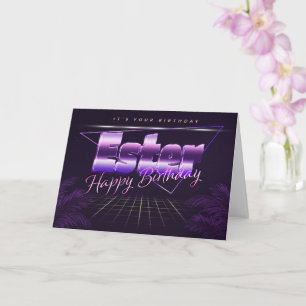 Ester Name Vorname lila retro Karte Geburtstag