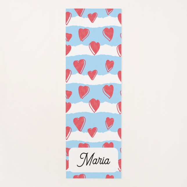 Estera de yoga personalizada con corazones yogamatte (Vorderseite)