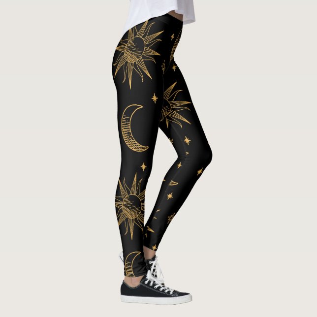 Esterilla De Yoga Sonne, Mond und Sterne- Himmelfa Leggings (Rechts)