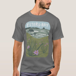 Estero Bay Central California Illustration Beach T T-Shirt