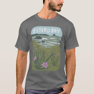 Estero Bay Central California Illustration Beach T T-Shirt