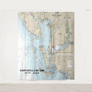 Estero Bay to Lemon Bay Nautical Chart 11426 Wandteppich
