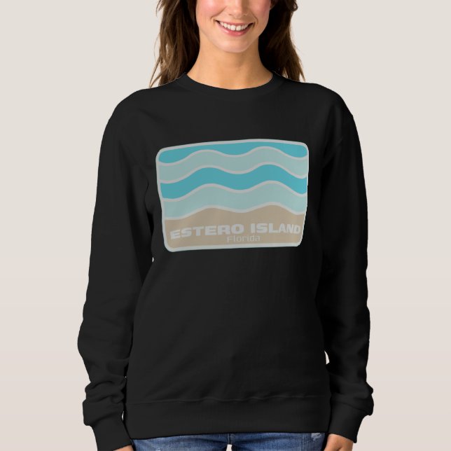 Estero Island Florida Retro FL Waves Beach Souveni Sweatshirt (Vorderseite)