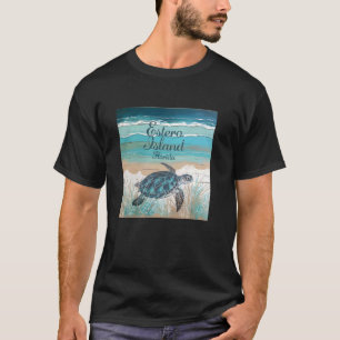 Estero Island Florida Sea Turtle Lover Coastal Blu T-Shirt