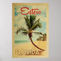 Estero Palm Tree Vintage Travel