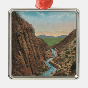 Estes Park, Co - Ansicht von großem Thompson Cano Ornament Aus Metall