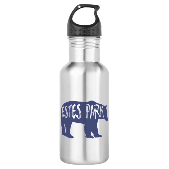Estes Park Colorado Bear Edelstahlflasche (Vorderseite)