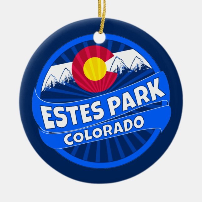 Estes Park Colorado Bergburstdekoration Keramik Ornament (Vorne)