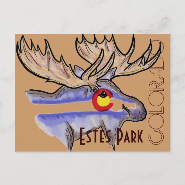 Estes Park Colorado elk Postcard Postkarte (Vorderseite)