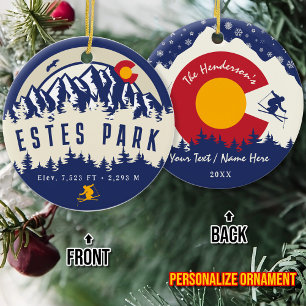 Estes Park Colorado Flag Bergsee-Zauber Keramik Ornament