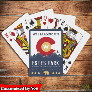 Estes Park Colorado Flag Mountain Ski Vintage Spielkarten
